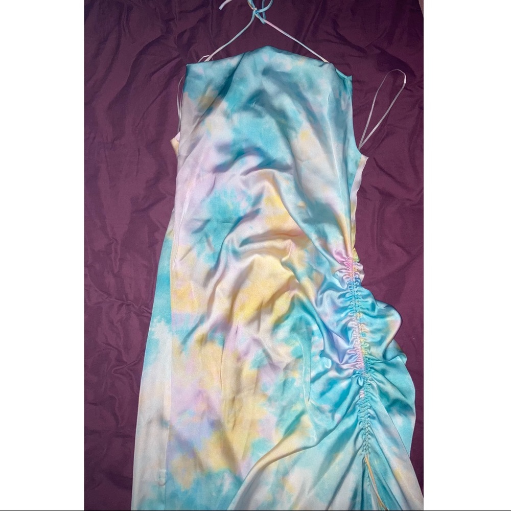ZARA TIE DYE SATIN DRESS